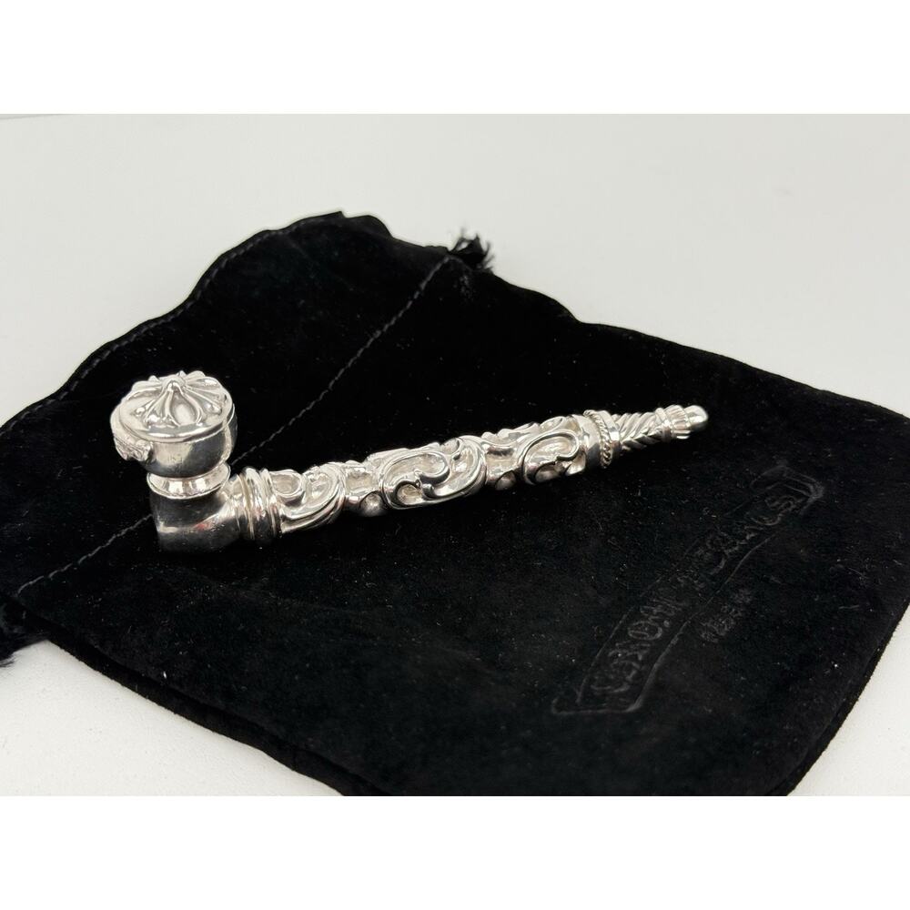 Chrome Hearts Sterling Silver Scroll Pip Pendant